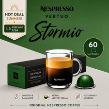 Nespresso Vertuo Stormio Coffee Pods Dark Roast 7.7oz Mug 60 Capsules