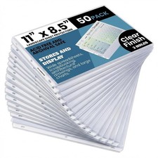 Performore 50 Sheet Protectors, Landscape Clear Sheet Protectors 8.5 X 11 Inch f