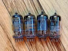 RCA Long Plate 12AX7 Lot Of 4 TV-10 Tested EXC Vintage Preamp Tubes 
