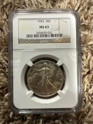 🔥 1943 50C Walking Liberty Silver Half NGC MS63 - CHOICE! 🔥