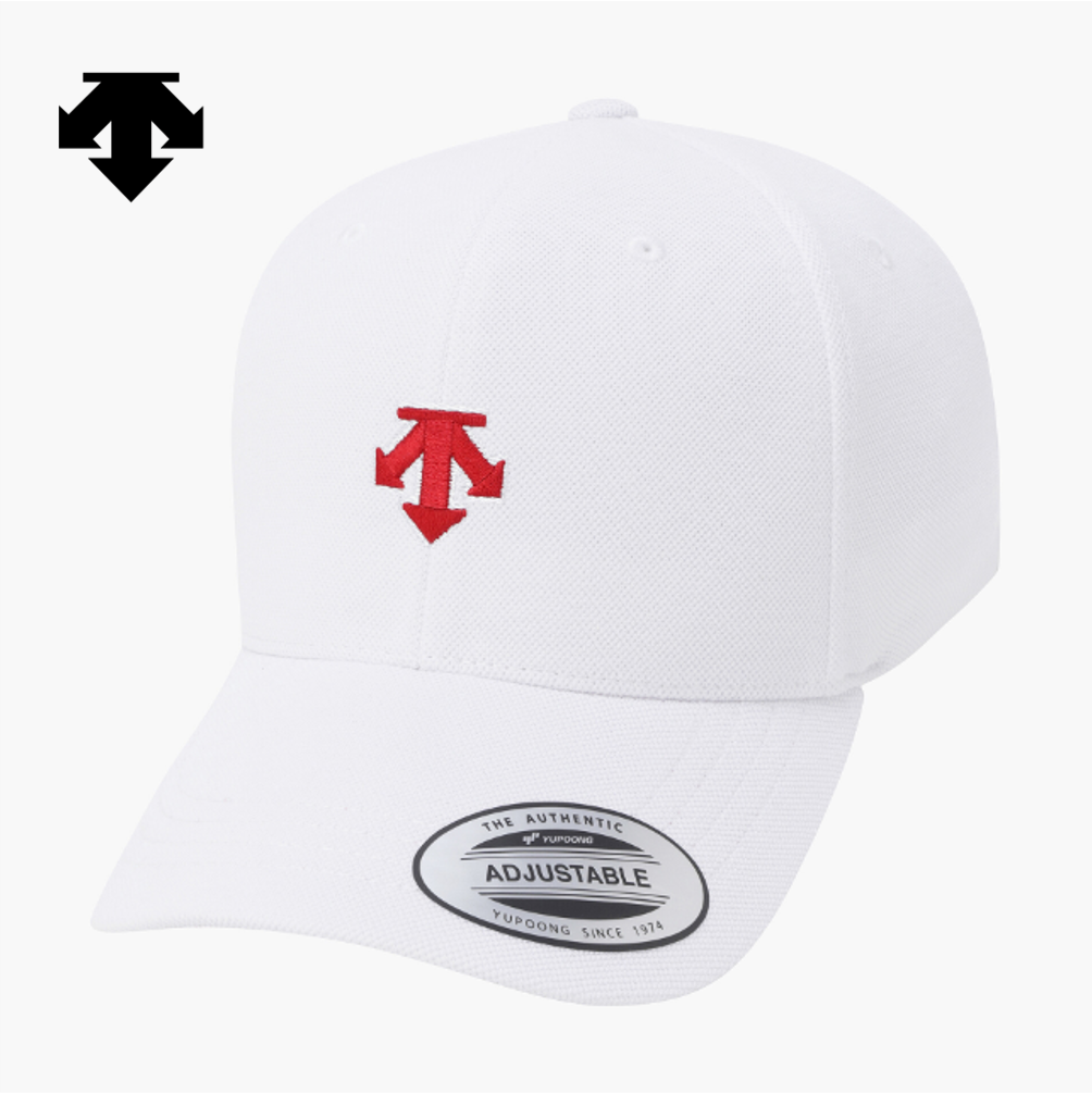 NEW DESCENTE GOLF Men's Premium Pique Embroidered Cap Racing Red