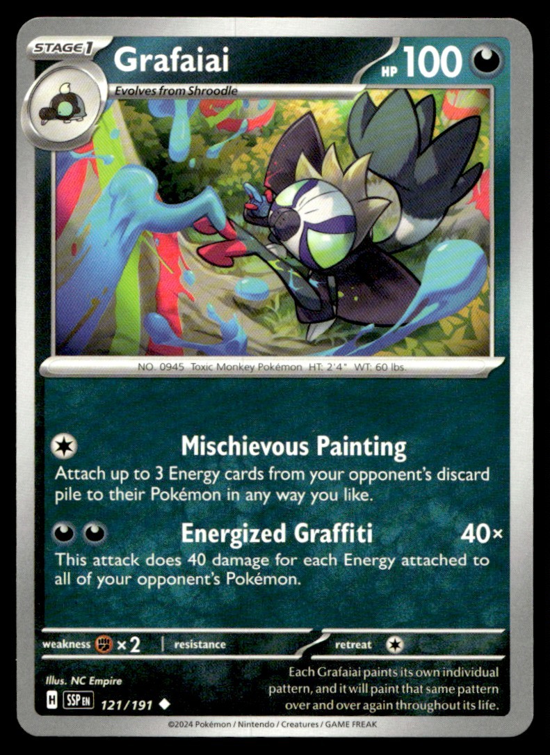 Grafaiai 121/191 Uncommon Surging Sparks Pokemon Lightly Played