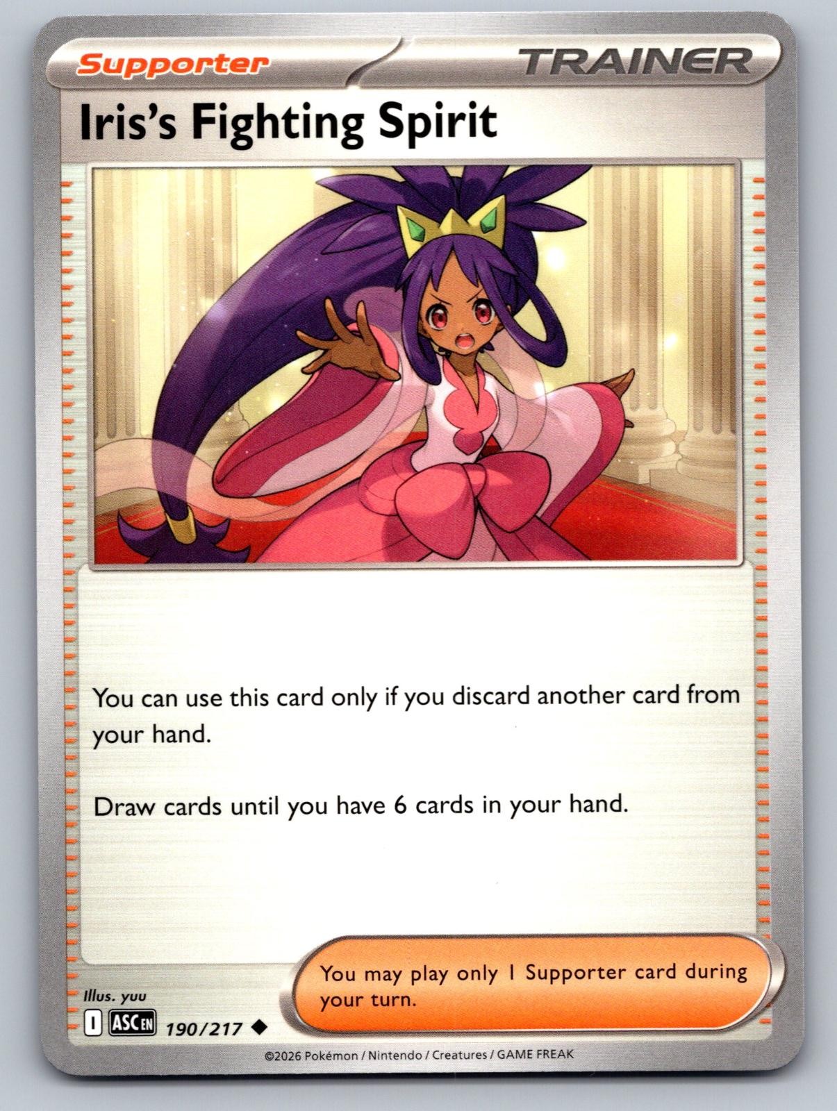 Iris's Fighting Spirit 190/217 Uncommon Ascended Heroes Pokemon Near Mint