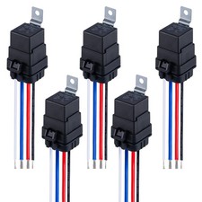 4-PIN 12V DC Waterproof Relay with Harness - 40/30 AMP Heavy Duty 12 AWG Tinn...