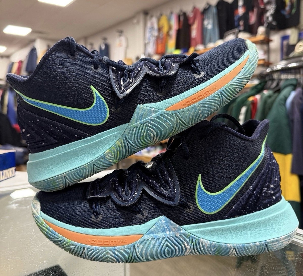Nike Kyrie 5 UFO AO2918-400 Basketball Sneakers Blue Black Mens