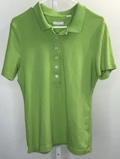Lady Hathaway Women's Lime Green Polo Shirt, Size Large. 3U