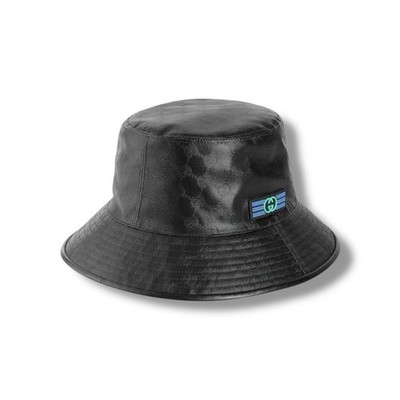 Gucci GG Leder Bucket Hat Schwarz Größe L Made in Italy Luxus Designer
