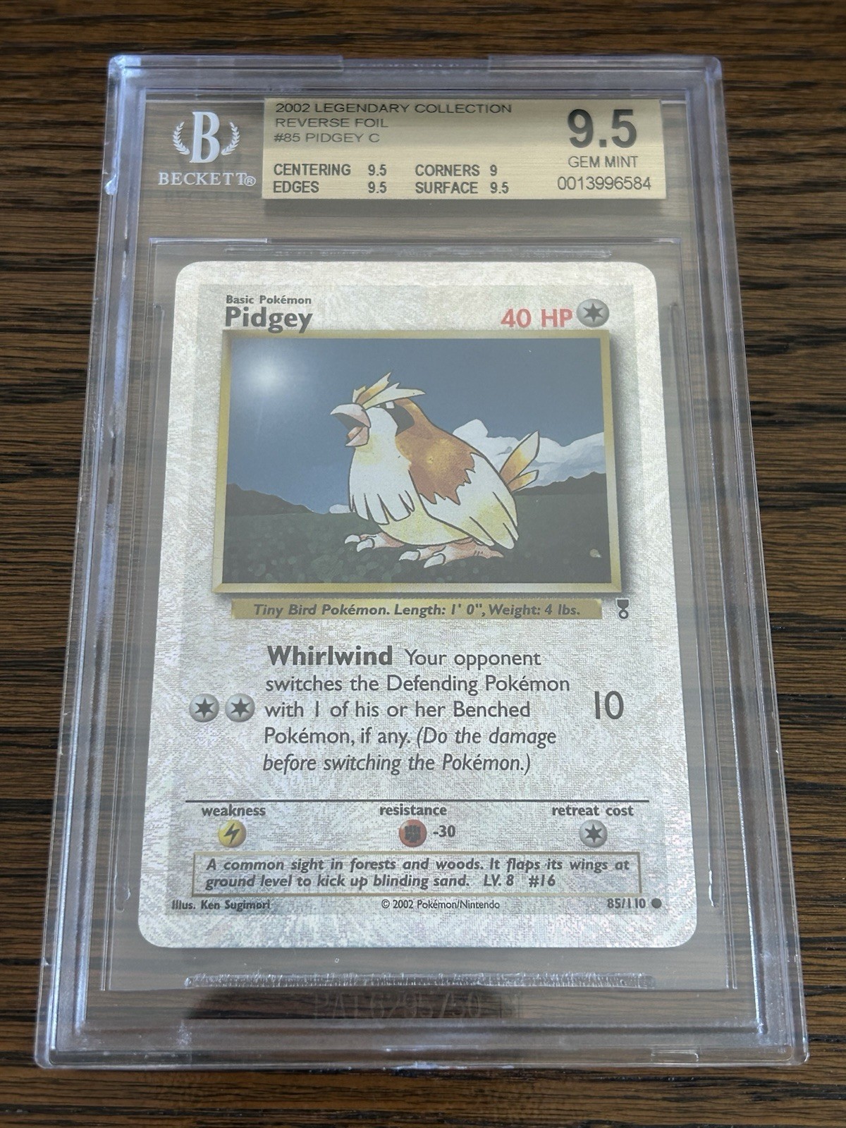 Pokémon Pidgey 85/110 Legendary Collection Reverse Holo BGS 9.5 POP 4