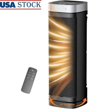 Fast Ceramic Heater W/ Smart Thermostat Remote Control Tip-Over Protection New