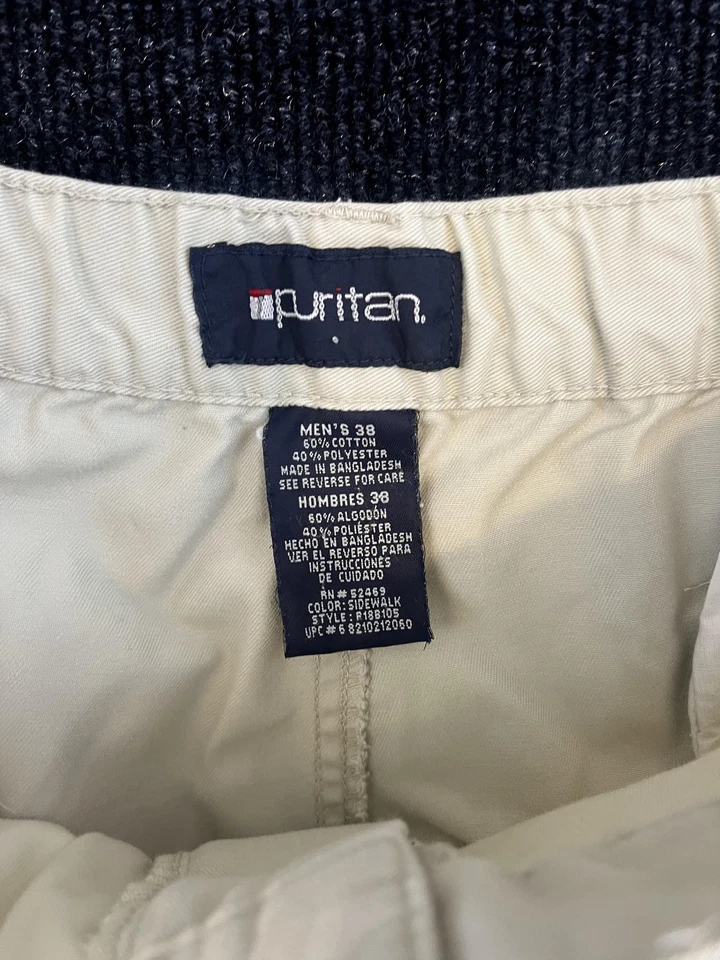 Pantalones Cortos Puritan Para Hombre 38 Beige Acera Clásicos Informales Frente Plano Mezcla de Algodón Foto 2 de 4