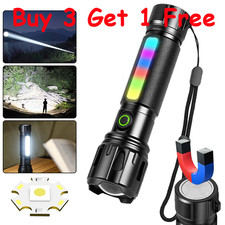 Super Bright Powerful Flashlight 13 Lighting Modes Rechargeable Zoomable Torch