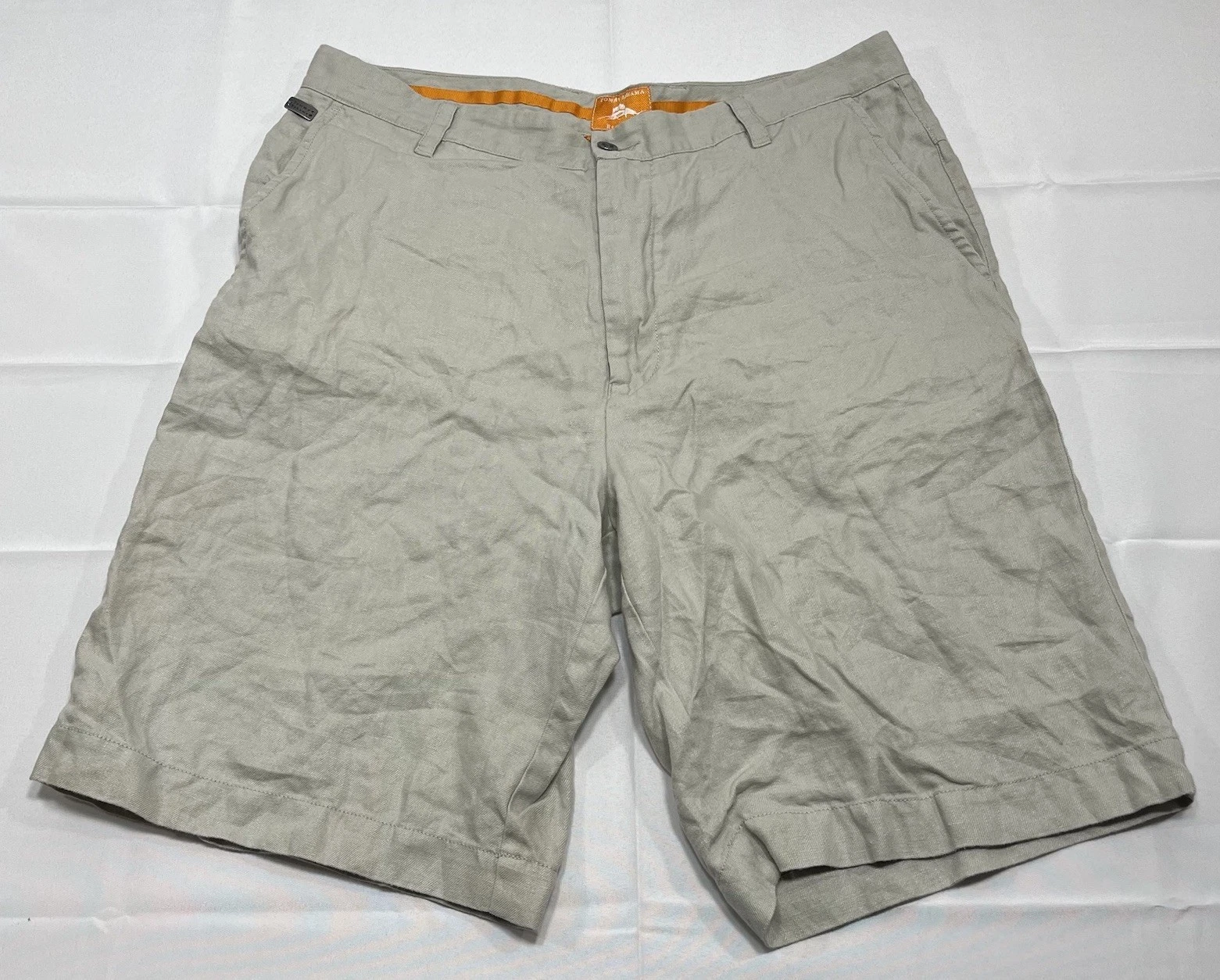 Tommy Bahama Paradise Nation Shorts Khaki Beige 100% Linen Men’s 35 Zip Pockets
Opens in a new windo