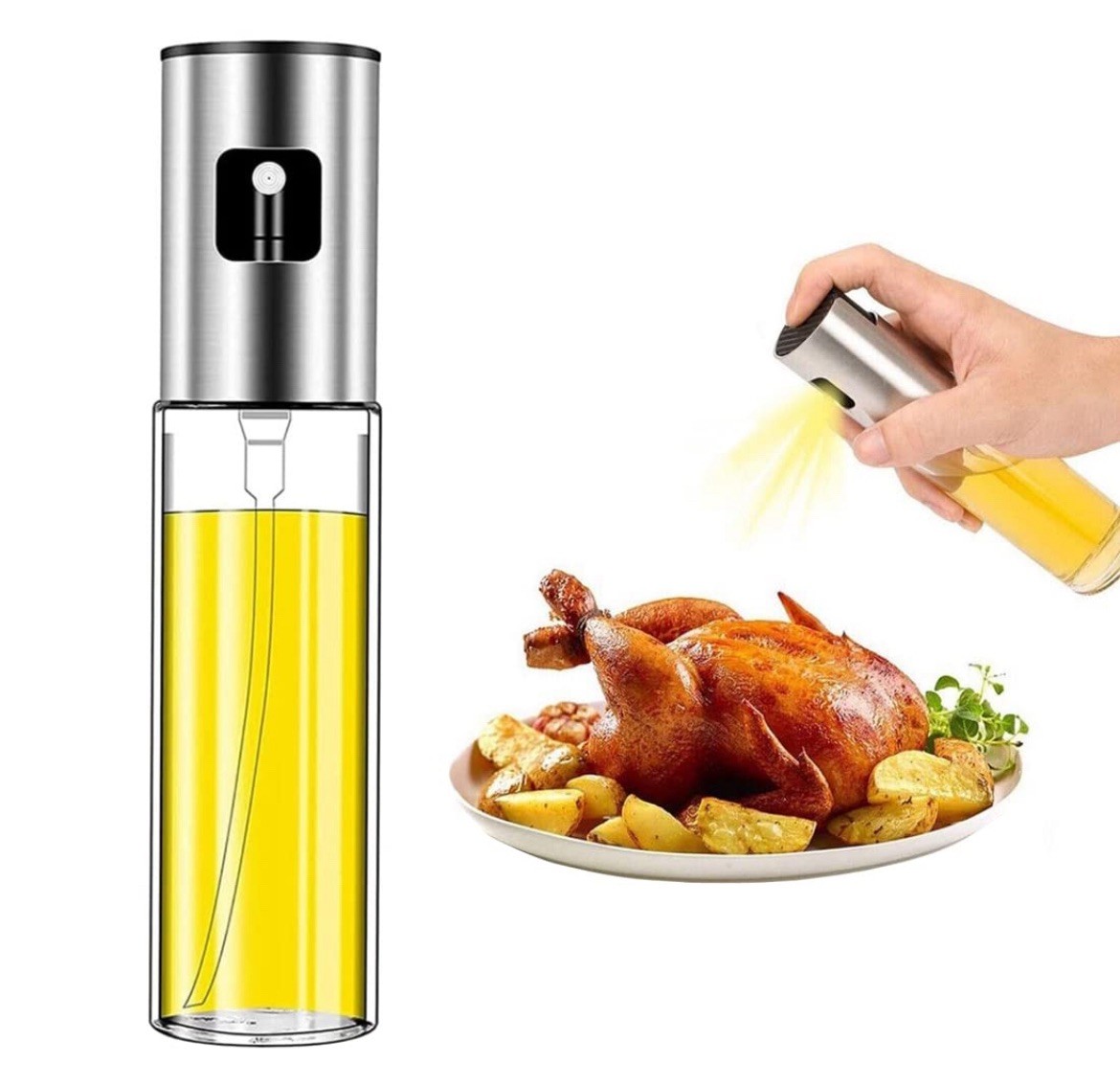 Kitchen Oil Spray Pump Bottle 100ml Food Oil Dispenser BBQ Cooking Oil Mister