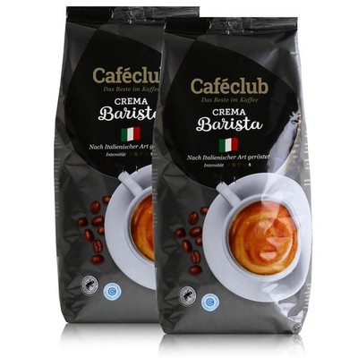 Cafeclub Crema Barista Kaffeebohnen 1kg - Für Kaffeevollautomaten (2er Pack)