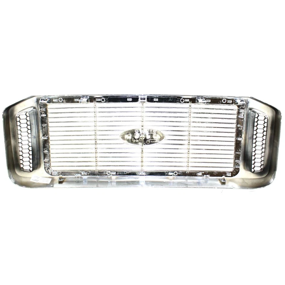 Grille For 2006-2007 Ford F-250 Super Duty F-350 Super Duty Chrome Plastic - Изображение 4 из 4