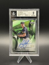 2025 Topps Chrome Black Paul Skenes #CBAPS Green Refractor /99 BGS - 9