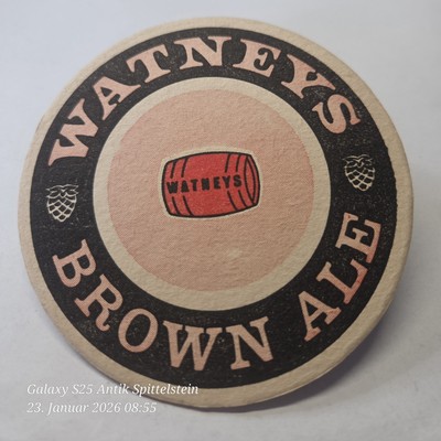 Beer Coaster, Bierdeckel, Brauerei Watneys Brown Ale, Großbritannien