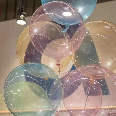 5pcs Colorful Crystal Bubble Balloon 18/24/36inch Round Bobo Transparent Clear B