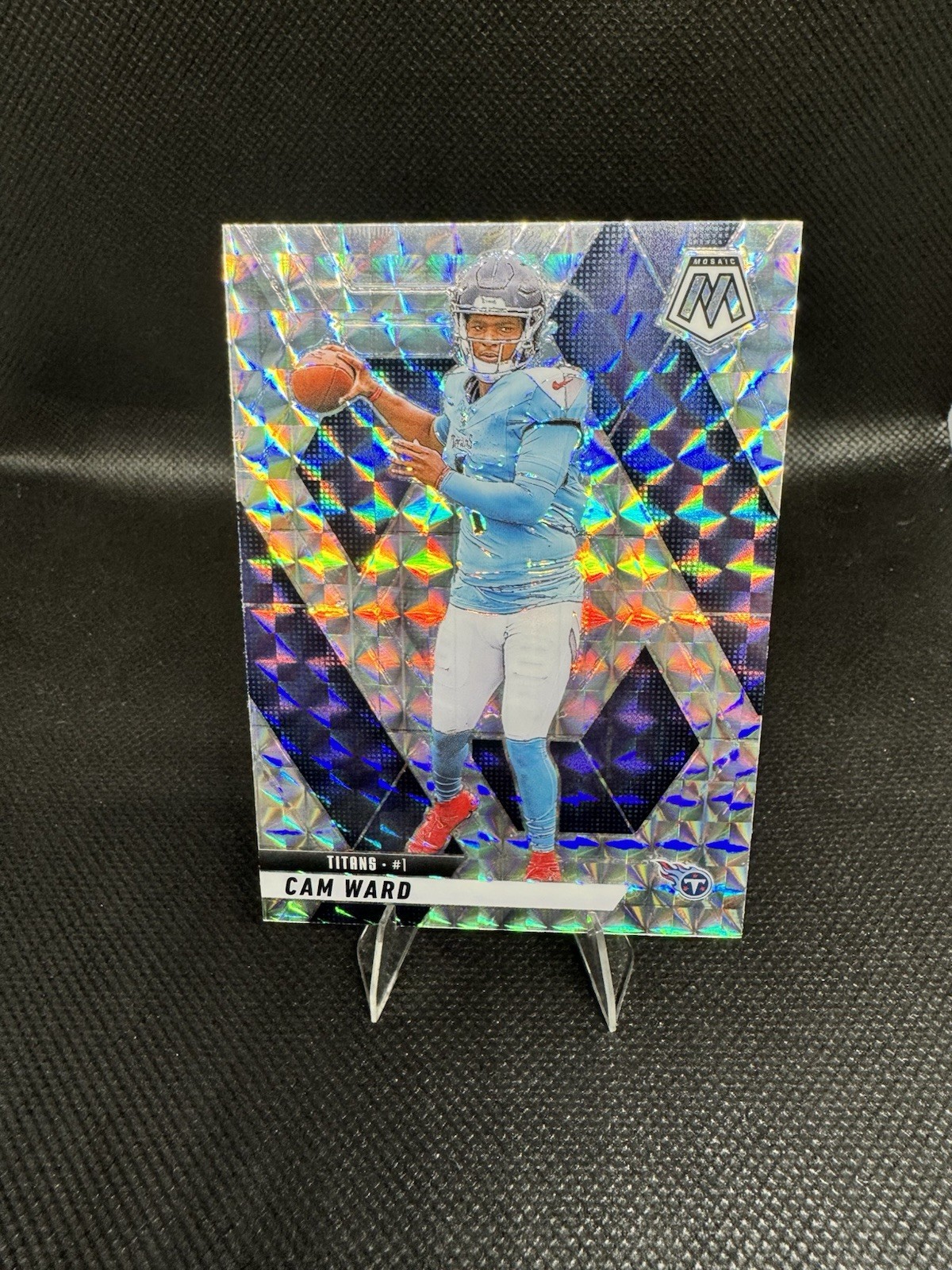 2025 Panini Mosaic Cam Ward True Silver Prizm Missing Rookie Shield #382