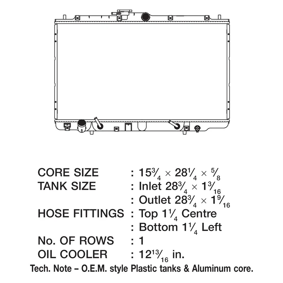 For Honda Accord 1998-2002 CSF 2798 Engine Coolant Radiator - Imagem 2 de 2