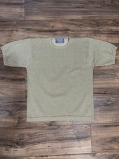 Vintage 90s Marisa Christina Gold Metallic Glitter Single Stitch Shirt Large