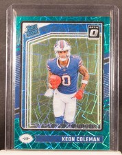 Keon Coleman 2024 Panini Donruss Optic 263 Teal Velocity Prizm Rated Rookie RC