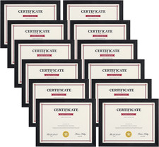 Black 8.5X11 Picture Frame Set of 12, Multi 8.5 X 11 Frames Bulk for Award Certi