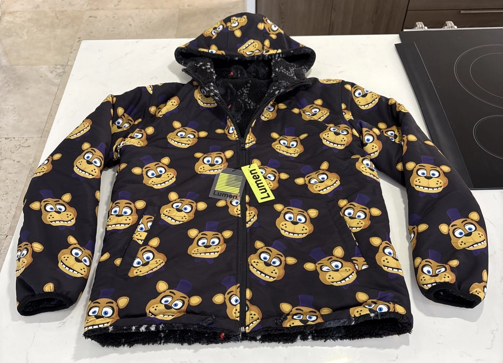 FNAF Rare Reversible Jacket Lumen Theorywear Five Nights at Freddy's Size L NWT image 1