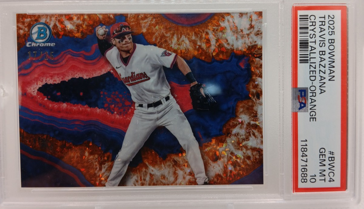 2025 Bowman - Crystalized Travis Bazzana #BWC-4 Orange Refractor /25 (RC) PSA 10