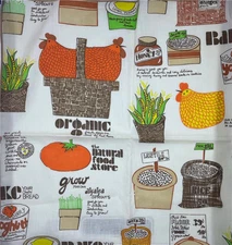 1970s Kitchen Organic Foods The Natural Food Store round tablecloth Napkins set