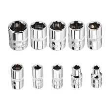 Utoolmart 1/4-inch Drive 6-Point Shallow Socket Set 5mm-14mm Metric Cr-v 10 Pcs
