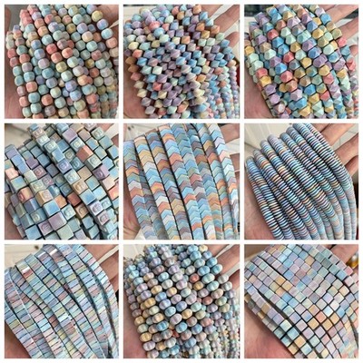 Multiple Styles Natural Rainbow Agates Loose Beads for Jewelry Making DIY