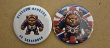 Set Of 2 Glasgow Rangers Button Badges. 2.2 Inch Unique Design. Brand New.