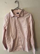 Express Extra Slim Fit Solid Dress Shirt Adult Light Pink Mens Large