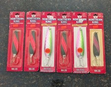 LOT OF (6) NEW OLD STOCK NORTHERN KING  FISHING SPOONS 