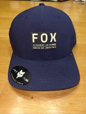 Fox Racing Hat Motocross Bike FlexFit Stretch Fitted L/XL Cap RUBBER PATCH LOGO