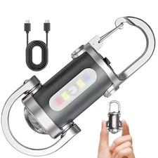 Portable Rechargeable Keychain Flashlight Power Bank Charger – Bright LED