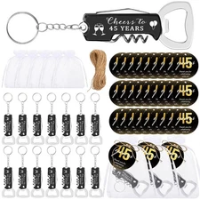 30 Set 45th Birthday Party Favors for Guests Bottle Opener Keychains Bulk Tha...
