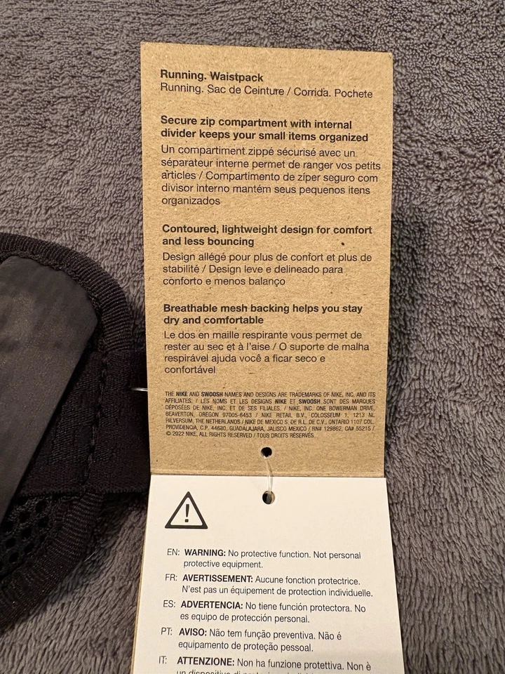 Nike Unisex Running Cintura Negra Ajustable Riñonera Bolsa Nueva con etiquetas Foto 3 de 4