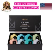 Bath Bombs for Men 8 Large Diamond Shape Natural Mens Bath Bombs Relaxing...