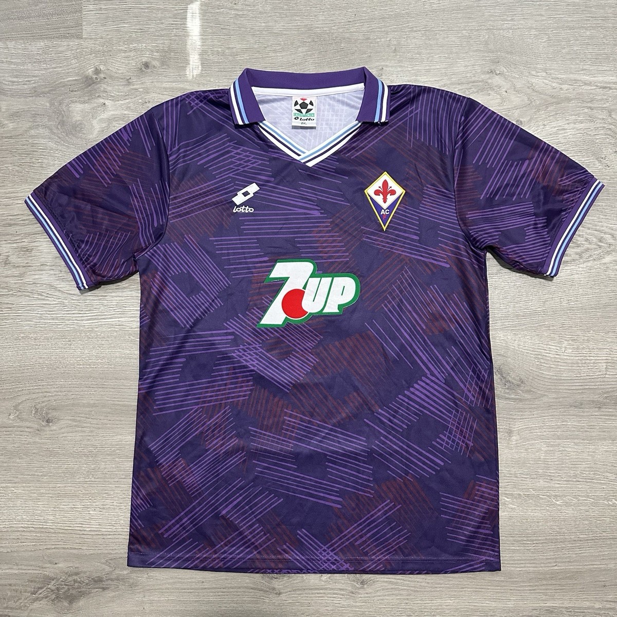 Rui Costa #10 Fiorentina 7up Lotto Purple Home Kit Mens 2XL Futbol