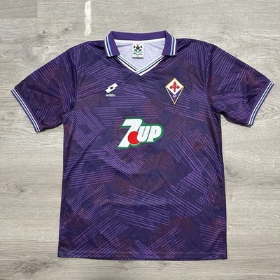 ACF Fiorentina サッカーシャツ 7UP Fiorentina 1992-93 home shirt With the iconic @7up sponsor
