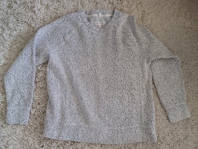 Lou & Grey LOFT Womens M Textured Knit Sweater Gray Crewneck Cotton Blend Cozy