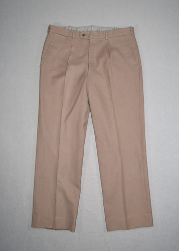 Lanvin, Vintage Lanvin Pants Mens 35x30 Brown Wool Dress Pleated Trousers France