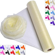 Crystal Organza Fabric Tulle - 16" by 50 Yards Sheer Fabric for Wedding Party...