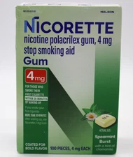Nicorette Gum 4mg Spearmint Burst Flavor 100 pieces - EXP 2027/2028