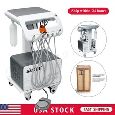 Portable Dental Mobile Delivery Unit 4Hole System Air Compressor Suction Syringe