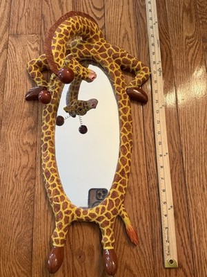 Vintage 2003 Bombay Company  Kids Giraffe Jungle Shaped 3D Wall Mirror