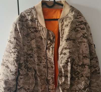Supreme MA-1 Bomberjacke Camouflage Beige Orange Herren Größe M