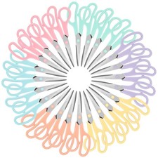 Scissors Set of 24-Pack, 8 Scissors All Purpose Comfort-Grip Handles Sharp Sciss